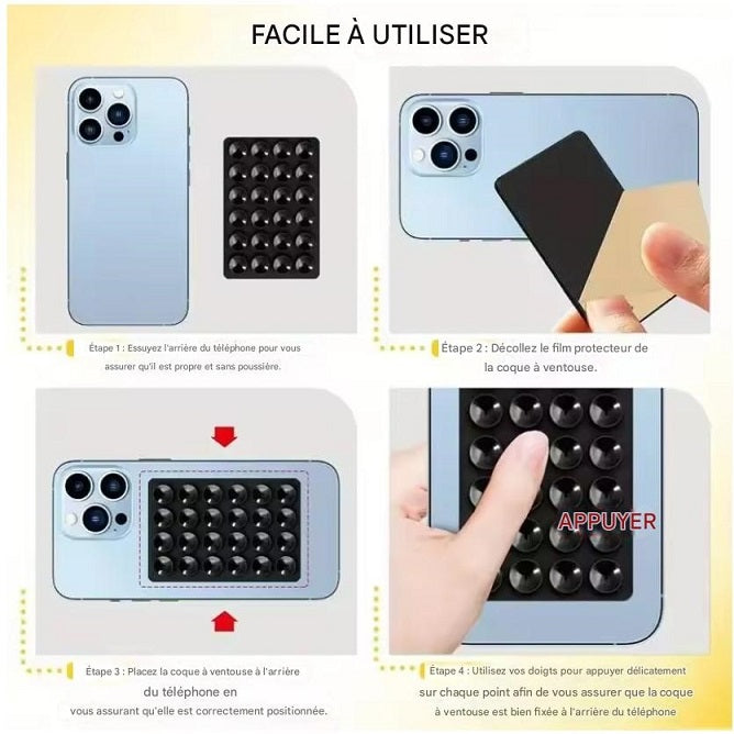 Stick - Support de téléphone à ventouse en silicone,  multifonctionnel